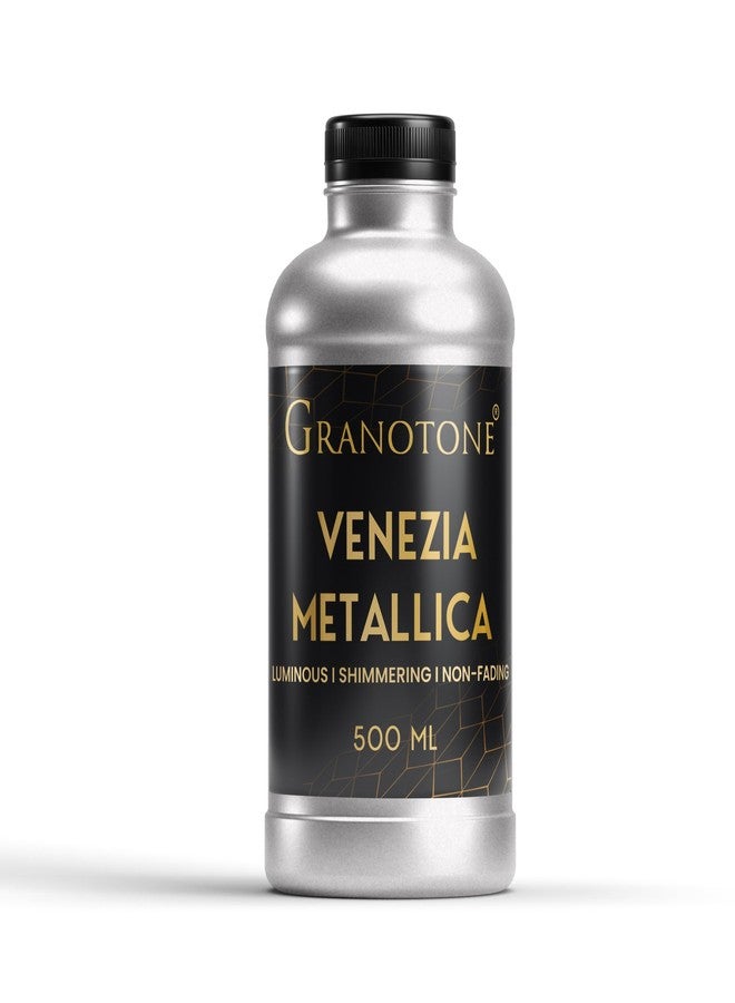 GRANOTONE Acrylic Venezia Metallic Colour, Non-Fading & Shimmering Paint With Rich Pigments, Non-Toxic Ideal for Kids, Artists & Beginners - 500 ML Silver